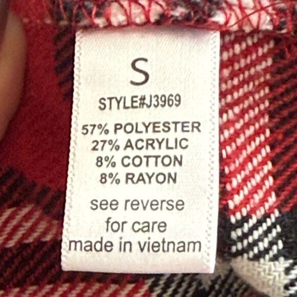 Tartan Plaid Shacket Womens Size S Red Button Front Preppy Academia Active USA - Picture 11 of 15